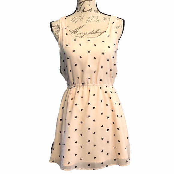 O’Neill Open Back Sundress w Black Polka Dots - Picture 2 of 9